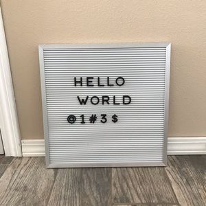 Silver and White Letter Board Sign